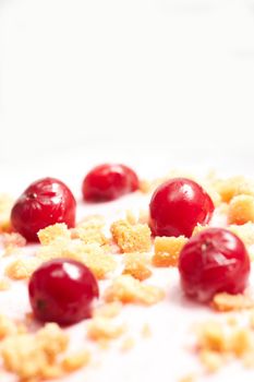 berry crumble cream dessert isolated