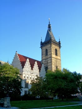 Czech church located in the park of a  country town