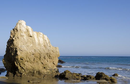 Nice rock on one of the most beautiful and popular beaches of Malibu - El Matador Beach