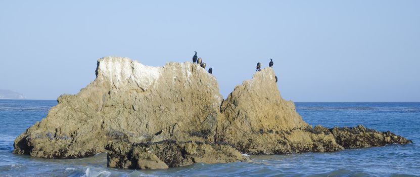 Nice rocks on one of the most beautiful and popular beaches of Malibu - El Matador Beach