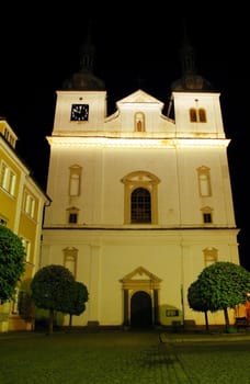 Czech church at night