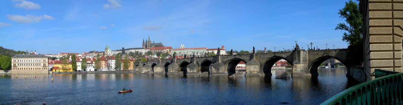 Prague castle and  Charles bridge 