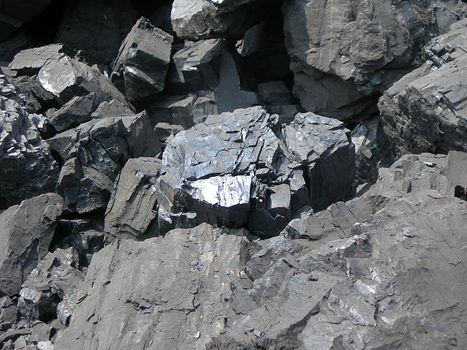           Detail of black coal in coal mine