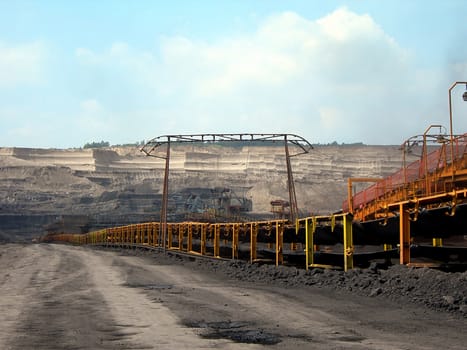 Brown coal conveyer from the mine in Czech republic