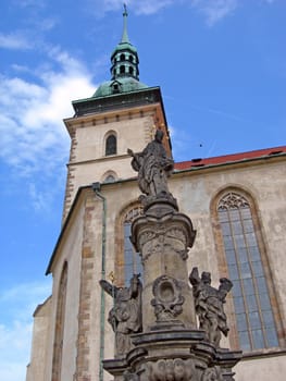       Church with the statue of saint Nicholas    