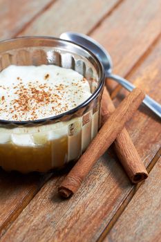 rice pudding with cinnamon