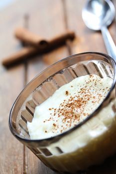 rice pudding with cinnamon