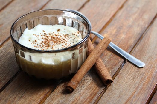 rice pudding with cinnamon