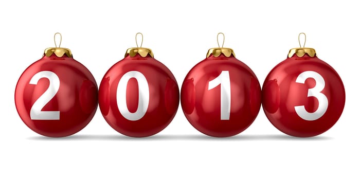 Christmas decoration on white background. 2013 year. Isolated 3D image