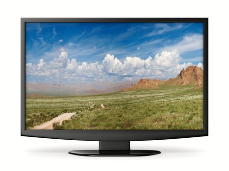 TV on white background. Isolated 3D image