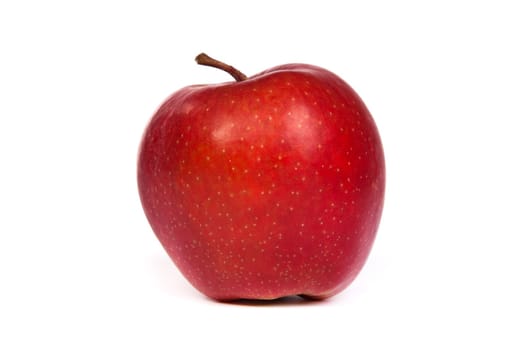 A shiny red apple isolated on a white background