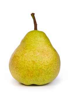 �asty ripe green pear isolated on a white background