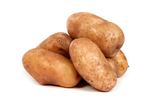 Group of potatoes isolated on a white background