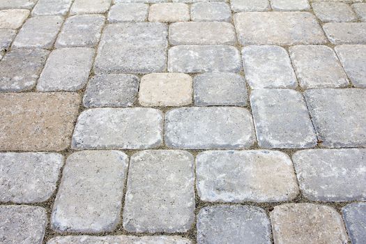 Garden Backyard Concrete Stone Brick Pavers Patio Closeup