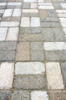 Garden Concrete Brick Pavers Basket Weave Pattern Closeup