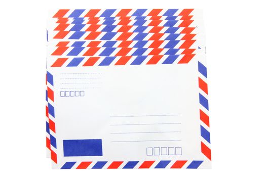 heap of isolated air mail envelope