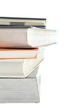 Stack of books isolated on white background 