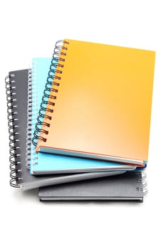 stack of hard cover ring binding note book for education