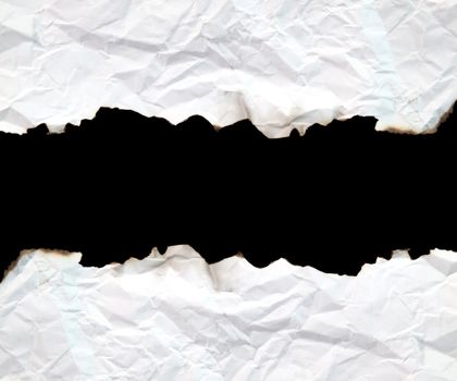 burnt edge paper with space for text on black background