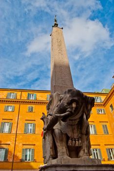 beautiful sculpture of an elephant by Bernini in Rome