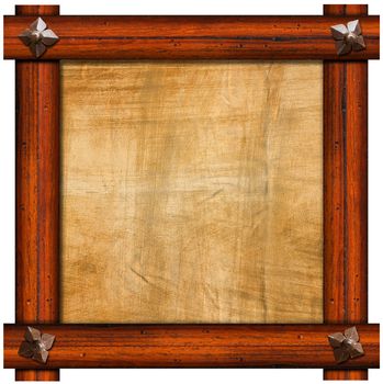 Square vintage frame on wood for background or text
