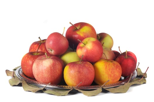 Apple on a tray are isolated
