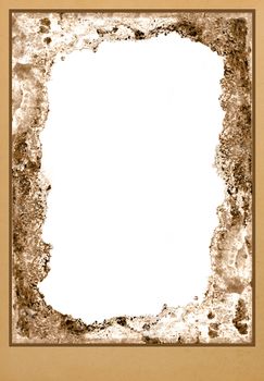 Old photo paper  on a white background                               