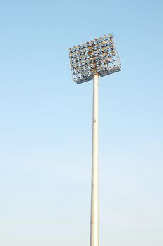 Spot light tower with sky background