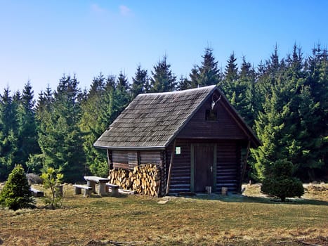           Silent cabin in the Czech woods