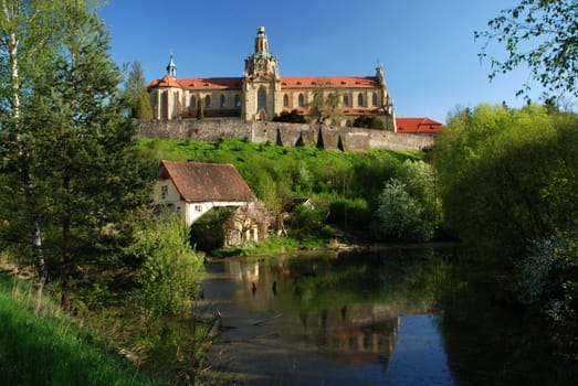 Czech baroque monastery in Kladruby nad Vltavou