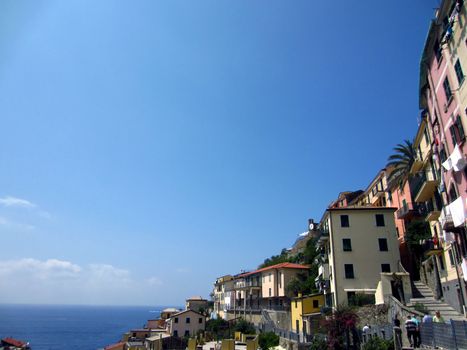 Italian village pn coast in Liguria