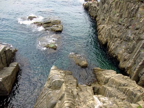 Italian village pn coast in Liguria