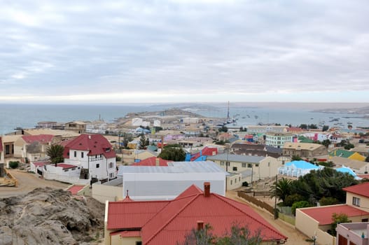 View of the seaside town of Luderitz in Namibia