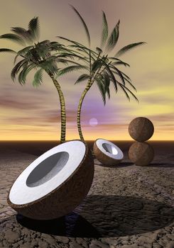 palms and coconut