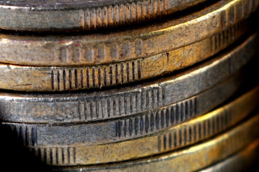 Gold towers made out of gold coins