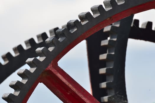 Cog wheels in close up