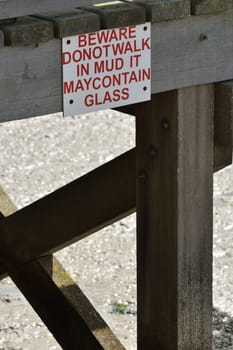 Beware of glass warning Sign