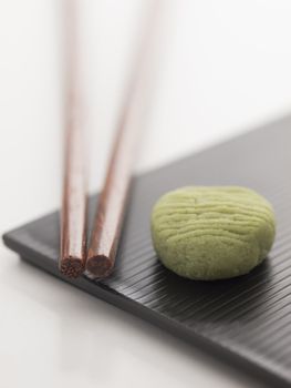 close up of japanese wasabi pellet
