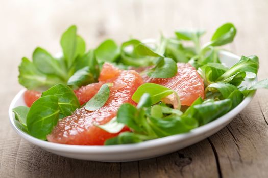 fresh salad with grapefruit 