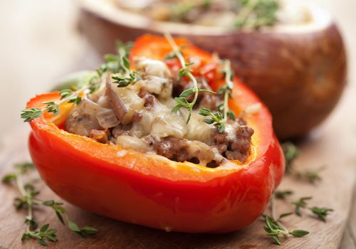 stuffed paprika with meat and vegetables 