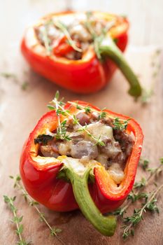 stuffed paprika with meat and vegetables 