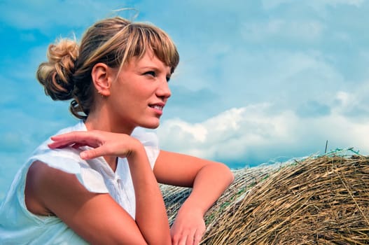 girl with  haystack