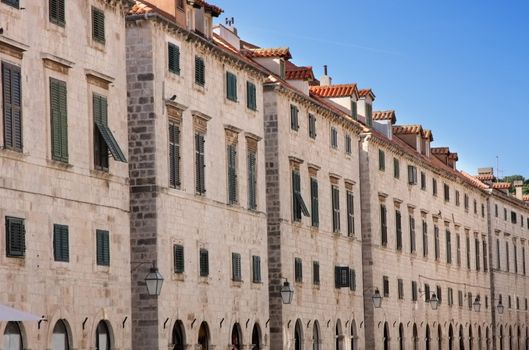Dubrovnik old city street Plaza Stradun, Croatia