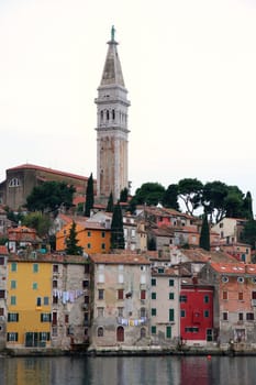 Rovinj old town, Cathedral of St. Euphemia in Istria, Croatia 