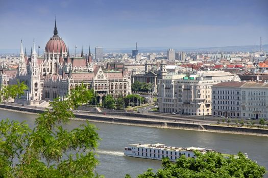 The parliament building in Budapest, Hungary