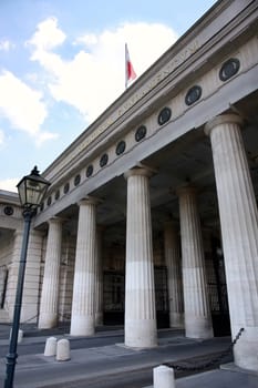 Burgtor, Heldenplatz through the triumphal arch in Vienna, Austria