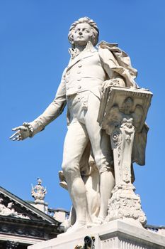 Statue of Wolfgang Amadeus Mozart, Burggarten in Vienna, Austria