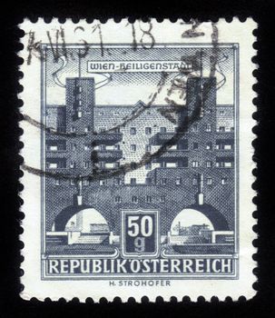 AUSTRIA - CIRCA 1962: A stamp printed in Austria shows Heiligenstadt, the 19th district of Vienna, circa 1962