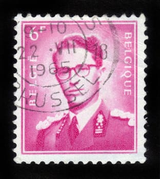 BELGIUM - CIRCA 1970: A stamp printed in Belgium shows King Baudouin  (1930-1993) , "Marchant" , circa 1970 .