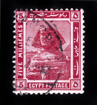 EGYPT - CIRCA 1971: A stamp printed in Egypt shows image of the Sphinx at Giza, circa 1971